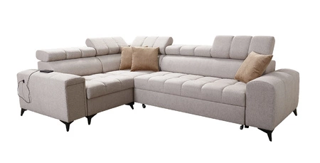 Rohová sedací souprava s funkcí spaní Bolmso II mint levá rohová sedací souprava s kontejnerem na ložní prádlo s plnovýsuvnou zásuvkou v boční části nábytku