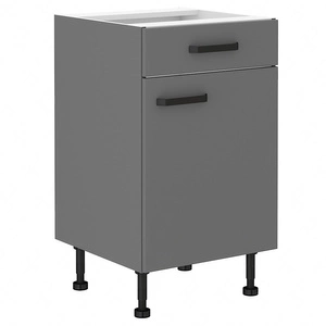 Stojící kuchyňská skříňka se zásuvkou a policí Verdi 50 D 1F 1S BB  kovová úchytka skříňka odolná proti vlhkosti a poškození