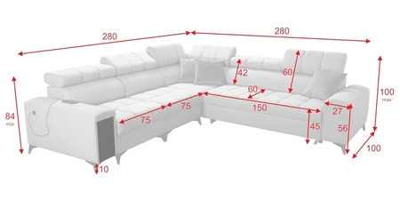 Rohová sedací souprava s funkcí spaní Bolmso III fialová levá rohová sedací souprava s kontejnery na lůžkoviny s plnovýsuvnou zásuvkou v boku nábytku