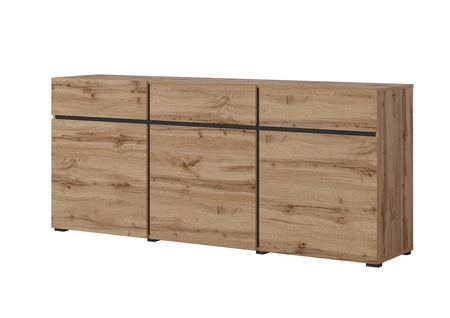 Sestava nábytku do obývacího pokoje Cross z dubu wotan Jednoduchá forma nábytku v moderním provedení potěší milovníky minimalistických interiérů