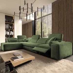 Rohová pohovka s funkcí spaní Viano XI Lux zelená rohová pohovka v levém provedení s výsuvnou podnožkou a úložným prostorem na lůžkoviny