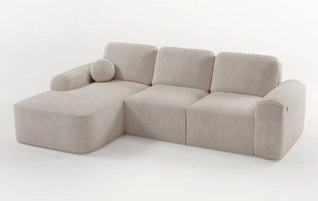 Rohová pohovka s funkcí spaní Arbon olivová levá moderní rohový design s výrazným tvarem měkká látka