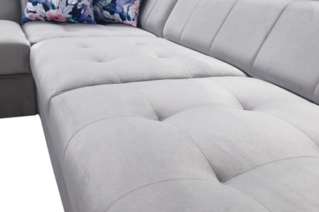 Rohová sedací souprava s funkcí spaní Hampton III quartz pink levá pohodlná rohová sedací souprava z hladké a měkké sametové tkaniny