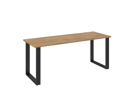 Stůl Taunton 185x67 cm dub lancelot / černá jednoduchá forma nábytku obohacená stylovými černými nohami v loftovém stylu odolná proti rozlití deska