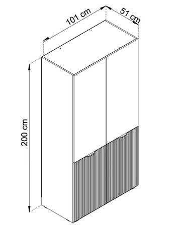 Šatní skříň Sandbox 101 cm černá elegantní a funkční šatní skříň se skleněnými předěly kus nábytku z modulární kolekce šatních skříní antisol glass
