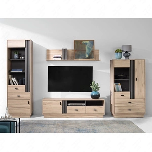 Nástěnná skříňka Estan dub světlý / antracit inovativní nábytek do obývacího pokoje a obývacího pokoje v moderním stylu