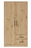 Caspe 100 cm dubová řemeslná šatní skříň moderní design povrchová úprava ABS a černé úchytky