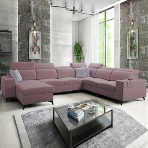 Kelly Sleek VIII rozkládací pohovka levandulová růžová levá strana stylové rohové pohovky do obývacího pokoje poskytuje pohodlí při relaxaci