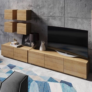 Nábytek Apulia XVIII zlatý dub Výjimečně stylová nástěnná skříňka s jednoduchými nábytkovými díly, která se hodí do každého interiéru