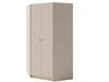 Rohová skříň Olivio 145 cm pískově béžová / olejovaný dub moderní design povrchová úprava ABS a černé úchytky