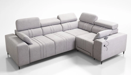 Rohová sedací souprava s funkcí spaní Castel II Lux růžová pravá pohodlná rohová sedací souprava do obývacího pokoje s pohodlným výsuvným podnožníkem