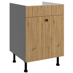 Kuchyňská skříňka pod dřez se zásuvkou Antri 60 ZL 1S BB lamelová čela skříňky odolná proti vlhkosti a poškození