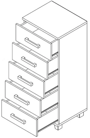 Komoda Maximus 50 cm bílá moderní designový nábytek Hrany komody zakončené speciální dýhou ABS