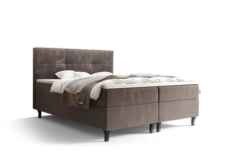 Kontinentální postel Melba 180x200 světle hnědá v moderním skandinávském stylu s výrazným čelem