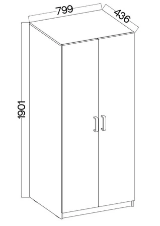 Skříň Makana 80 cm světle šedá / řemeslný dub funkční kus nábytku do pokoje pro mládež nebo kanceláře