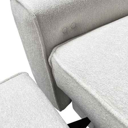 Rohová sedací souprava s funkcí spaní Viano II Lux šedý jasan levá designová rohová sedací souprava do obývacího pokoje s pohodlnou výsuvnou opěrkou nohou