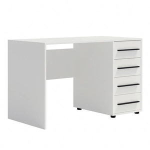 Psací stůl Maxione 120 cm bílý moderní psací stůl se zásuvkami univerzální design ideální pro pokoj teenagera nebo kancelář