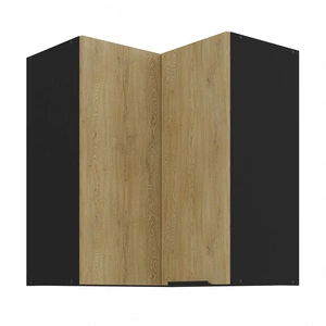 Rohová kuchyňská nástěnná skříňka Crotone 60x60 GN-72 2F s kovovou hranou úchytky odolná proti vlhkosti a poškození skříňky