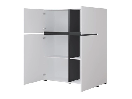 Vysoká komoda Cross 119 cm bílá moderní design ideální komoda do obývacího pokoje ložnice nebo kanceláře jednoduchá forma