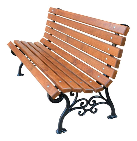 Zahradní lavice 150 cm Fiemar FIEM-13-LKL-150 litina s opěradlem lakované dřevo olše