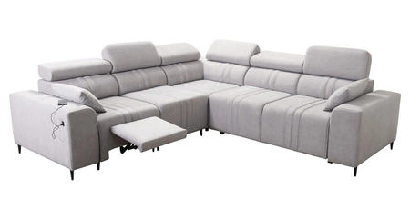 Rohová sedačka s funkcí spaní Castel III Lux béžová levá extrémně pohodlná rohová sedačka do obývacího pokoje s výsuvnou podnožkou