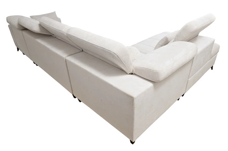 Rohová pohovka s funkcí spaní Penejos XI losos levá pohodlná rohová pohovka s nastavitelnými opěrkami hlavy a dvěma přihrádkami na lůžkoviny