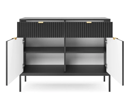 Černá zásuvková komoda Lovro 104 cm moderní design potěší milovníky osobitých interiérů