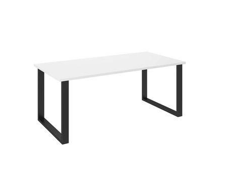 Stůl Taunton 185x90 cm bílá / černá jednoduchý tvar nábytku obohacený stylovými černými nohami v loftovém stylu odolný proti rozlití desky