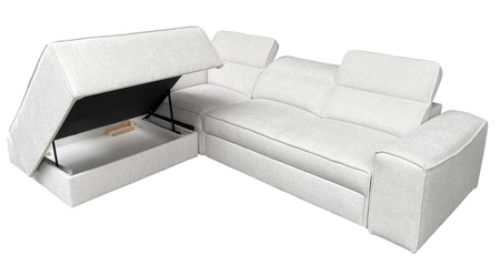 Rohová sedací souprava s funkcí spaní Viano VII šedý jasan levá trendy a stylová rohová sedací souprava s nastavitelnými opěrkami hlavy dekorativními polštáři