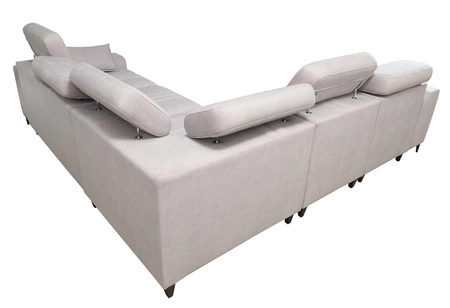 Rohová sedačka s funkcí spaní Castel III Lux grafit levá extrémně pohodlná rohová sedačka do obývacího pokoje s výsuvnou podnožkou