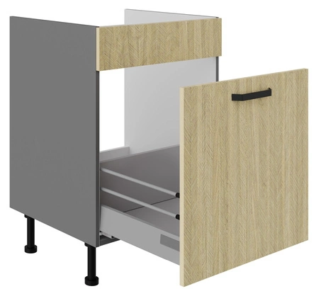 Kuchyňská dřezová skříňka se zásuvkou Chevron 60 ZL 1S BB čela s dekorativním dekorem rybí kosti skříňka odolná proti vlhkosti