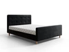 Čalouněná postel Isara 140x200 černá s úložným prostorem v moderním skandinávském stylu s výrazným čelem a podnožkou