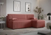 Rohová pohovka s funkcí spaní Brandon Indian pink pravý roh trojrozměrná tkanina s výraznými pruhy nádoba na lůžkoviny