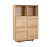 Vysoká komoda Noma 102 cm dub riviera elegantní design jednoduchá forma nábytku hodící se do každého interiéru čela komody se systémem push to open