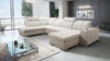 Luigi VI rohová pohovka s funkcí spaní béžová pravá strana stylová rohová pohovka s kontejnery na lůžkoviny potažená měkkou látkou