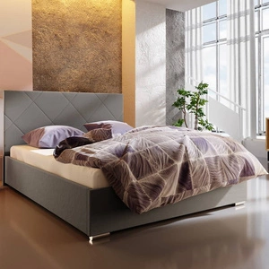 Čalouněná postel Hernani 160x200 šedá s čelem v moderním stylu ideální do ložnice