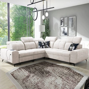 Rohová sedací souprava s funkcí spaní Buffalo III krémová levá pohodlná rohová sedací souprava s estetickou povrchovou úpravou s kontejnery na lůžkoviny