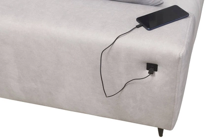 Rohová sedací souprava s funkcí spaní Castel IV grafitová pravostranná stylová rohová sedací souprava s kontejnery na lůžkoviny a nastavitelnými opěrkami hlavy