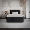 Kontinentální postel Flint 120x200 černá v moderním skandinávském stylu s čalouněným čelem postele s úložným boxem