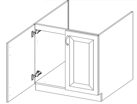 Sada rohového kuchyňského nábytku Scandi 265x300x180 cm ideální pro interiéry ve skandinávském klasickém i moderním stylu