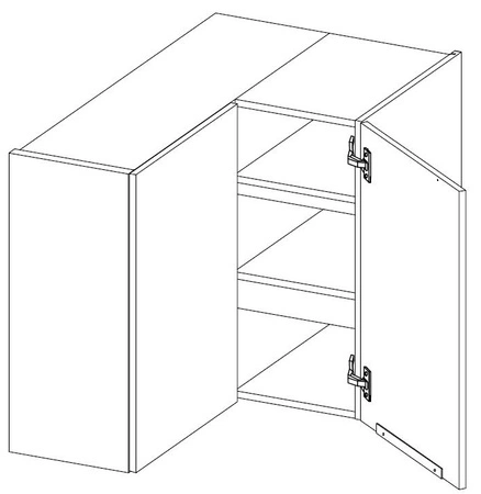 Závěsná rohová kuchyňská skříňka Delos 60x60 GN-72 1F skříň odolná proti páře vysoké teplotě a rozlité kapalině