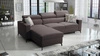 Rohová sedací souprava s funkcí spaní Savona hnědá levý roh pohodlná a elegantní s nastavitelnými opěrkami hlavy dekorativní prošívání 