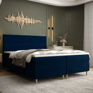 Kontinentální postel Bing 160x200 tmavě modrá v moderním skandinávském stylu s výrazným čelem
