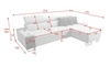 Rohová sedací souprava Dafni šedá / bílá pravá strana pletená pohodlí a funkčnost při každodenním odpočinku