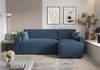 Rohová sedací souprava s funkcí spaní Brandon Bis modrá pravý roh trojrozměrná tkanina s výrazným pruhem podestýlky kontejneru