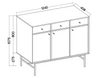 Komoda Kioto III 125 cm eukalyptus minimalistický tvar ideální komoda do ložnice nebo obývacího pokoje stabilní rám
