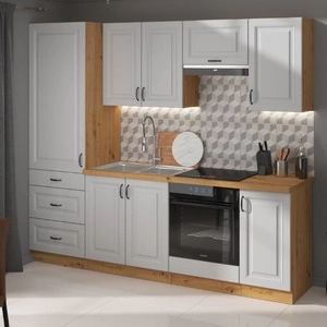 Sada kuchyňského nábytku Scandi 240 cm skříně vypadají skvěle v klasických i moderních skandinávských interiérech