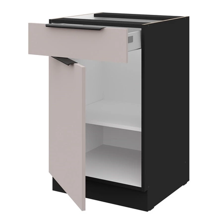 Stojící kuchyňská skříňka se zásuvkou a policí Tarraco 50 D 1F 1S BB kovové hrany úchytek skříňka odolná proti vlhkosti a poškození