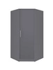 Rohová skříň Caspe antracitová moderní design povrchová úprava ABS a hliníkové úchytky