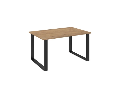 Stůl Taunton 138x90 cm dub lancelot / černá jednoduchá forma nábytku obohacená o stylové černé nohy v loftovém stylu odolné proti rozlití desky